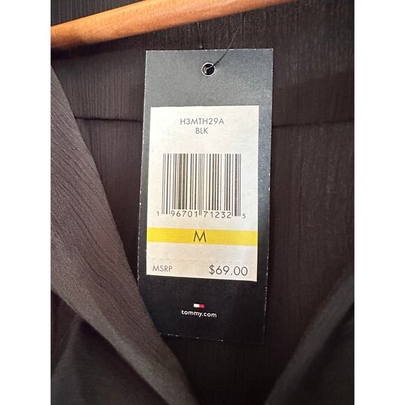 Tommy Hilfiger Women's Black Sleeveless Ruffled Blouse Size Medium - Picture 6 of 7